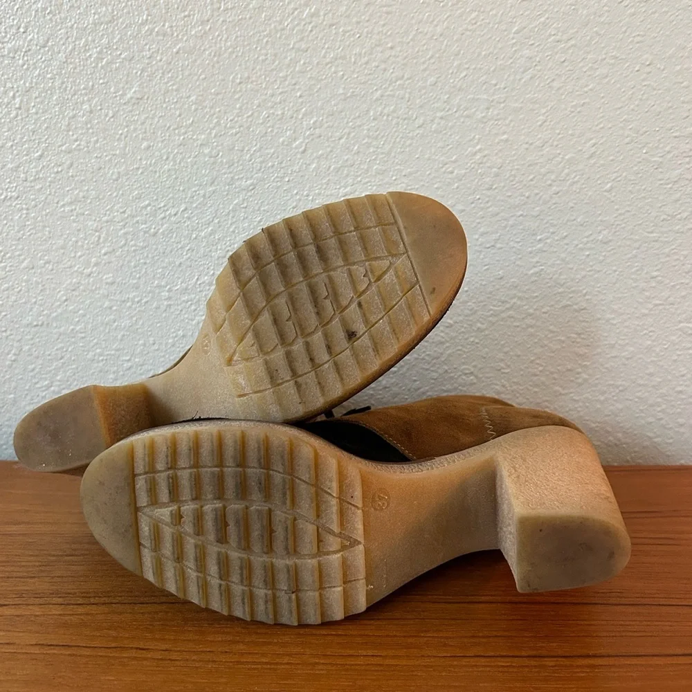 Anthropologie Jasper & Jeera Yuma Duo-Tone Brown/Black Suede Casual Booties - Picture 6 of 6
